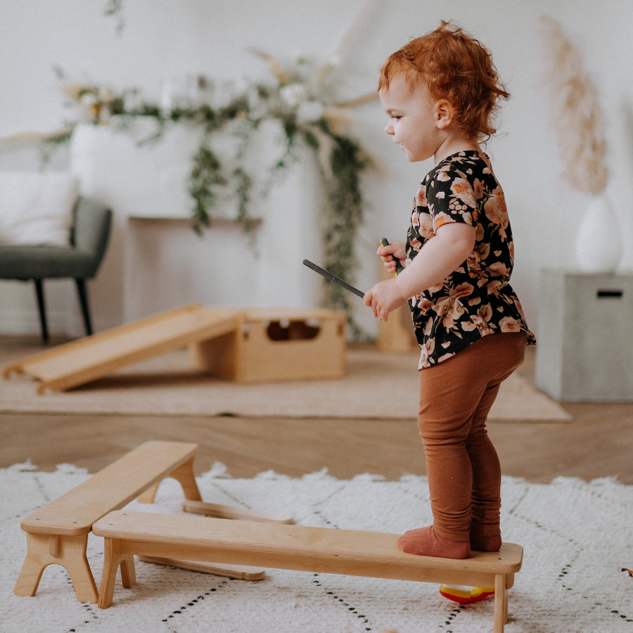 wooden balance beam